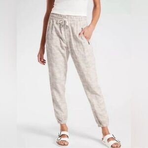 Women's athleta Cabo linen Jogger Pants 12 tall